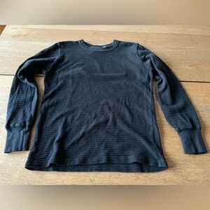 Big Bud Press Black Honeycomb Textured Thermal Crewneck Long Sleeve